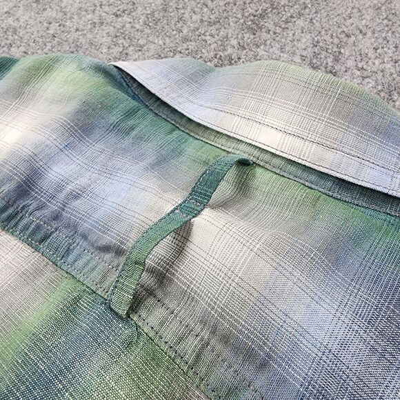 Banana Republic Shirt Mens XL Plaid Linen Blend Long Sleeve Button Up Coastal - Picture 13 of 16